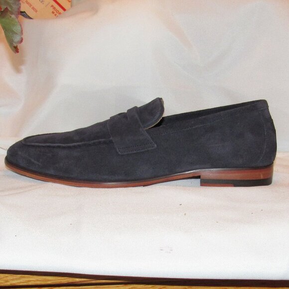 Oliver Sweeney Keyworth Navy Blue Calf Suede Penny Loafers Sze 10 Excellent Cond - Picture 8 of 12